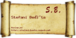 Stefani Beáta névjegykártya